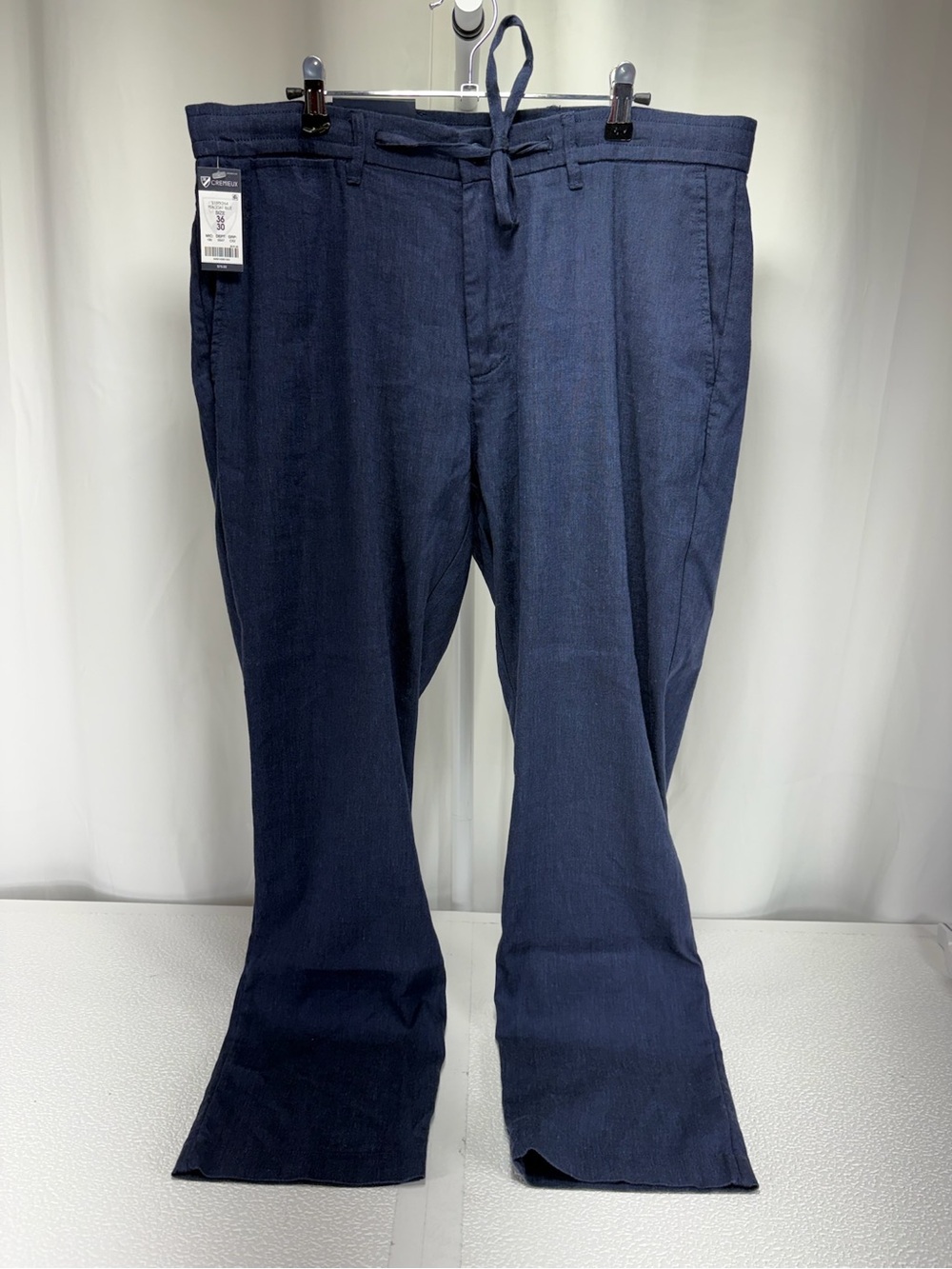 MSRP $79.50 Daniel Cremieux Navy Linen-Blend Drawstring Trousers 4669